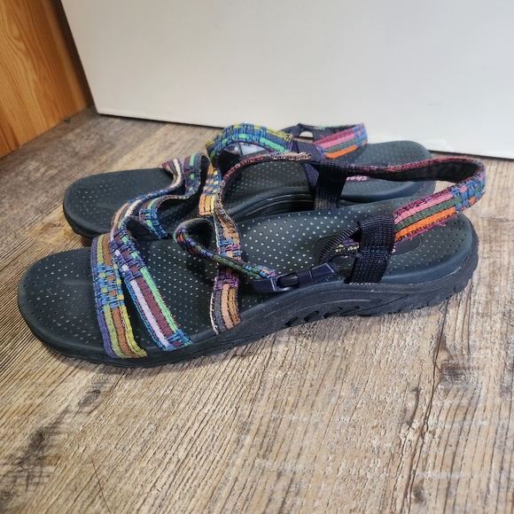 Skechers Womens Reggae Sew Me Boho Woven Strappy Slingback Women's Size 11 - Picture 6 of 9